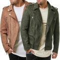 Chaqueta de cuero corta para hombre personalizada Chaquetas de gamuza para hombres